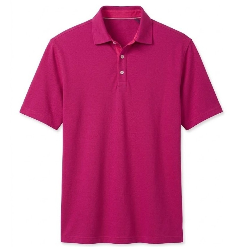 Tommy Bahama Mens Large Pink Short Sleeve Cotton Blend Polo Shirt